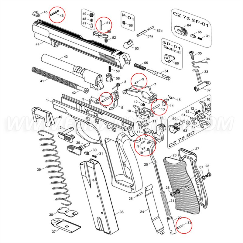 Jeu d'axes EEMANN pour CZ