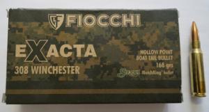 Munitions FIOCCHI 308 Win Exacta MatchKing HPBT 168 gr (en boite de 20) 