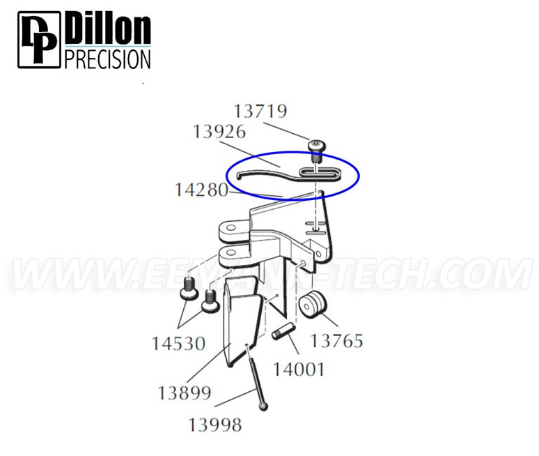 Ressort de maintien d'étui EEMANN TECH CARTRIDGE SPRING 13926 pour Dillon RL 550 