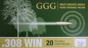 Munitions GGG 308 W 155 gr HPBT Match (en boite de 20) 