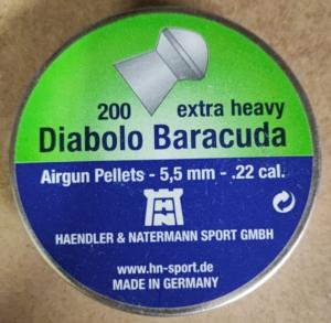 Plombs 5,5 mm HN DIABOLO BARACUDA Extra lourds - Boite de 200 unités - PROMOTION