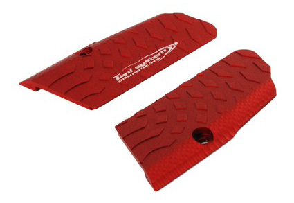 Plaquettes Alu TONI SYSTEM VIBRAM GRIPS pour pistolets Tanfoglio HC (Grande Carcasse) courtes couleur Rouge - Cliquer pour agrandir