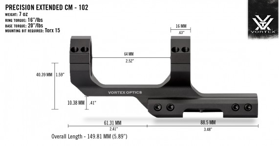  Montage Vortex Cantilever SPORT pour lunette 1 pouce - 3