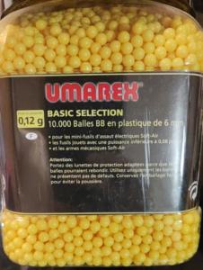 Boite de 10.000 billes 6MM UMAREX de 0,12 g Jaune Basic Selection - Airsoft - SUPER PROMO